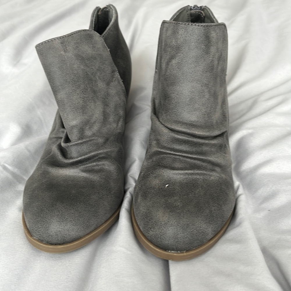 Report Gray Suede Ankle Booties - New